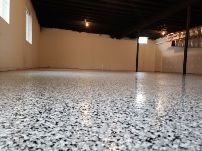 Basement Floor with Epoxy Finish